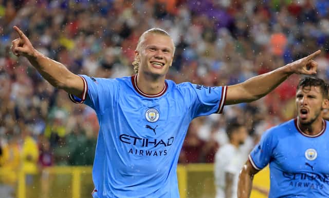Haaland could make his  league debut for City against West Ham. Credit: Getty. 