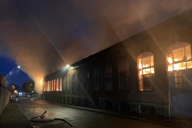 The fire at the Bismark House building in Oldham in May. Photo: Greater Manchester Fire and Rescue Service