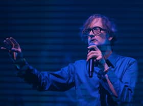 British singer Jarvis Cocker performs on stage during the 46th edition of the Printemps de Bourges, in Bourges, Central France, on April 20, 2022