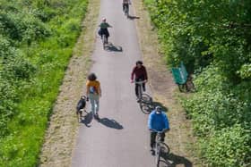 Cyclists and walkers on the Fallowfield Loop. Photo: Sustrans