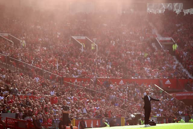 Ten Hag experienced Old Trafford for the first time. Credit: getty.