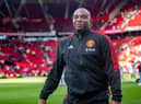 Benni McCarthy was at Old Trafford for Manchester United 1-1 Rayo Vallecano. Credit: Getty.