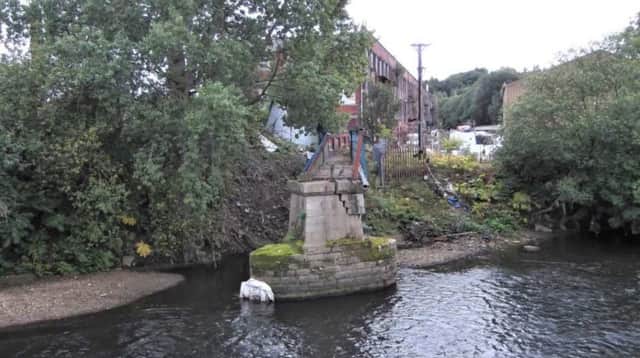 The bridge in Radcliffe was damaged by flooding Credit: via LDRS