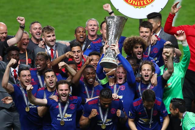 United have only won the Europa League once in 217, beating Ajax 2-0. Credit: Getty. 