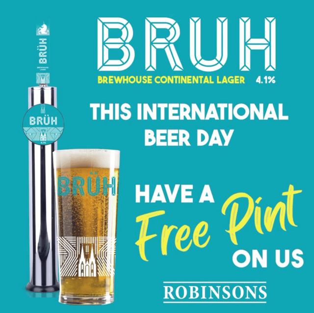 Brüh Beer will be free at 13 pubs in Greater Manchester this weekend (Photo: Brüh)