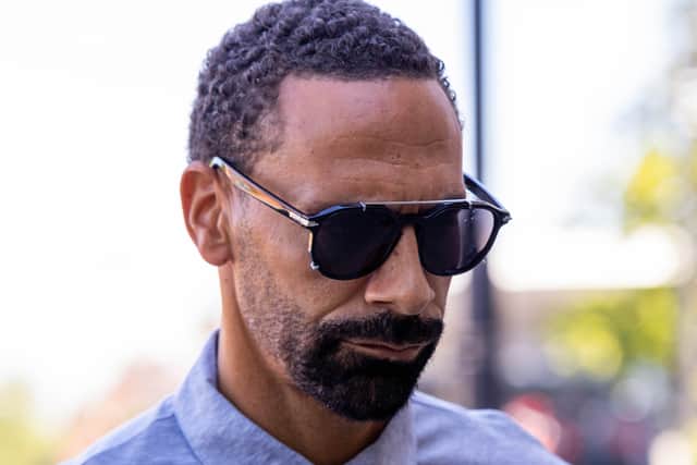 Rio Ferdinand arriving at Wolverhampton Crow Court. Credit: SWNS