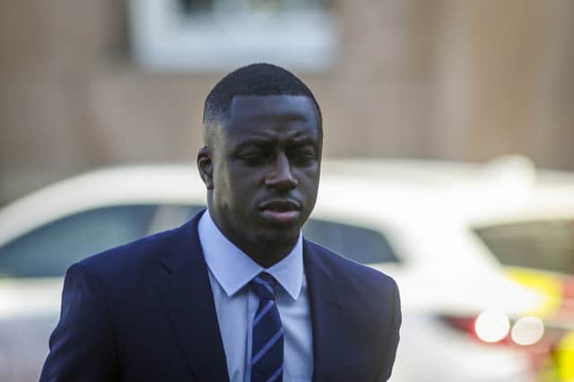 Benjamin Mendy arrives at Chester Crown Court for trial Credit: SWNS