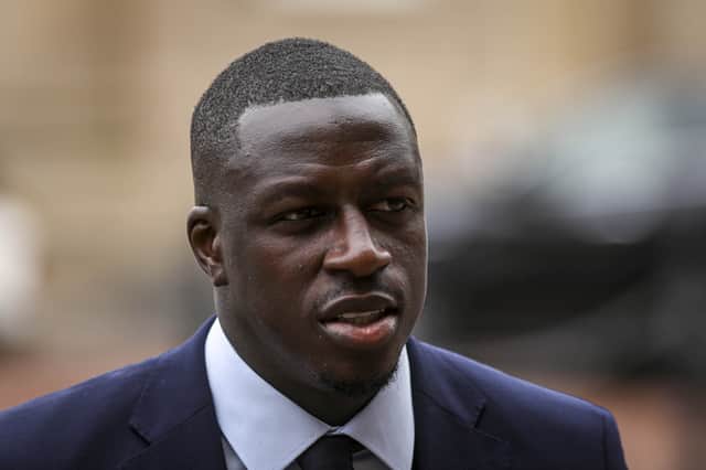 Benjamin Mendy arrives at Chester Crown Court where he is on trial along with co-defendant Louis Saha Matturie accused of rape and sexual assault charges.