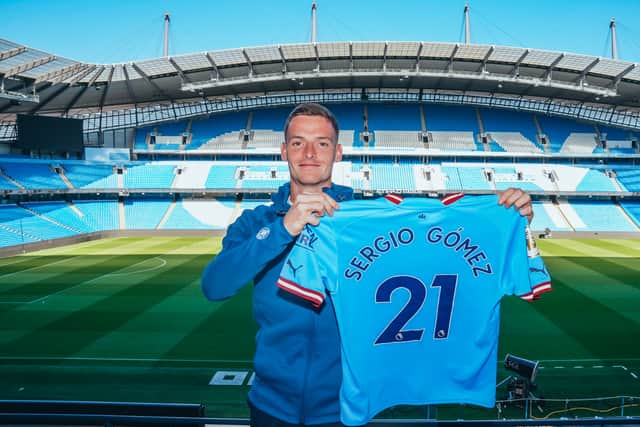 Gomez will wear the No.21 jersey at Manchester City. Credit: Manchester City.