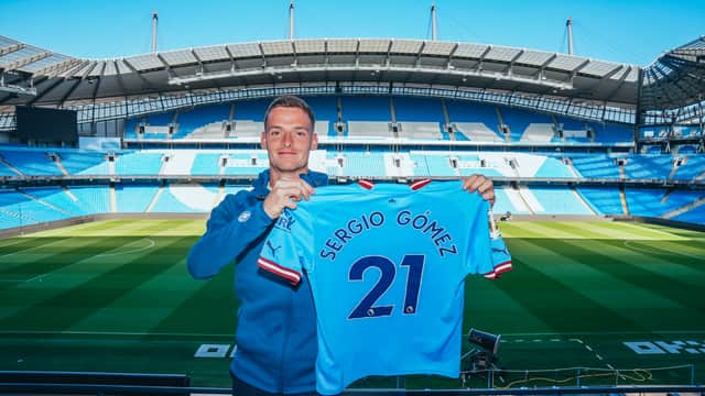 Gomez will wear the No.21 jersey at Manchester City. Credit: Manchester City.