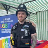 Josh Elliott at a Pride event Credit: Durham police