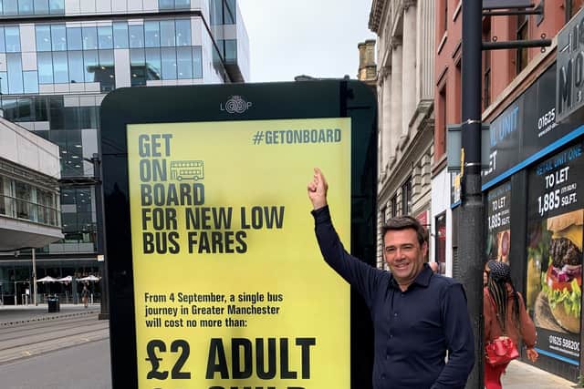 Greater Manchester Mayor Andy Burnham showing support for the new campaign Get On Board