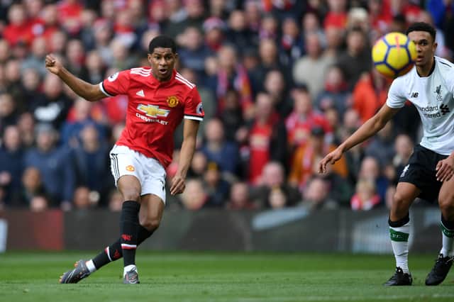 Rashfored scored twice in United’s win over Liverpool at Old Trafford in 2018. Credit: Getty. 