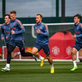 Manchester United players involved in the latest training session. Credit: Getty.