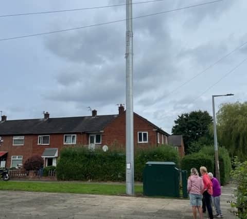Residents in Cheadle are furious they were not consulted before the 5G mast went up Credit: ldrs