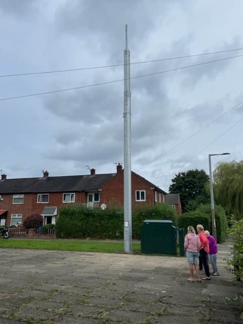 Residents in Cheadle are furious they were not consulted before the 5G mast went up Credit: ldrs