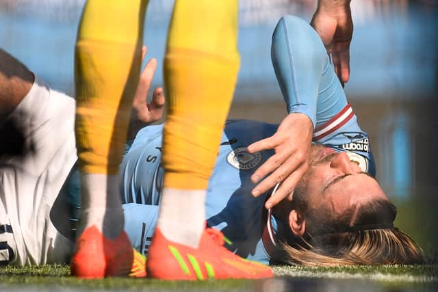 Grealish picked up a knock against Bournemouth. Credit: Getty.