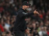 Jurgen Klopp and Bruno Fernandes exchanged words in Manchester United’s 2-1 win over Liverpool. Credit: Getty.