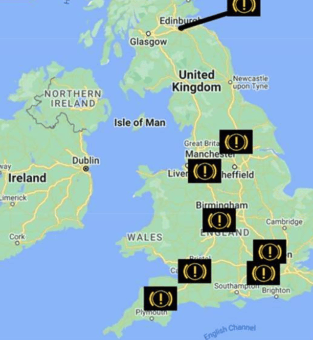 The AA’s map of traffic hotspots this August bank holiday weekend