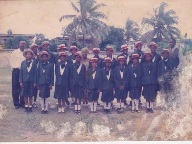 Yetti and her class in her schooldays in Nigeria