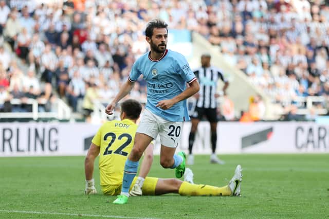 Bernardo Silva scored City’s thrid goal against Newcastle. Credit: Getty. 