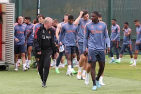 Axel Tuanzebe during Manchester United training in July. Credit: Getty.