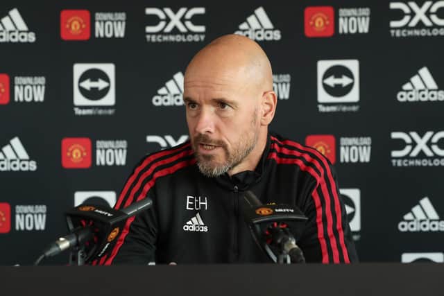 Ten Hag addressed the media on Wednesday. Credit: Getty.
