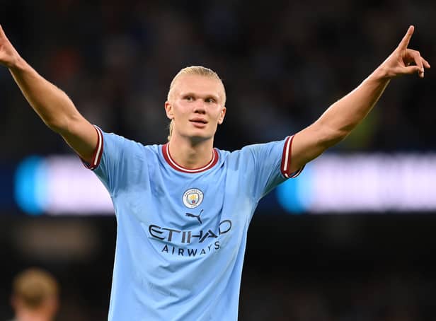 Erling Haaland netted a hat-trick as Manchester City beat Nottingham Forest. Credit: Getty.