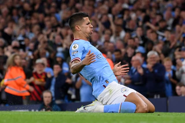 Cancelo netted City’s fourth goal on the night. Credit: Getty.