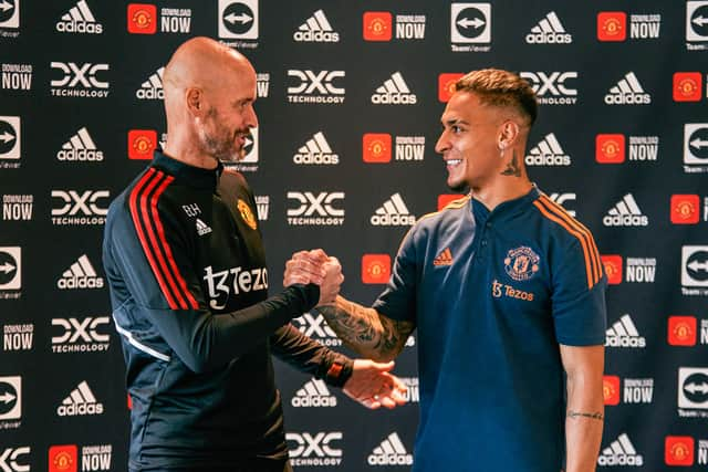 Ten Hag and Antony have been reunited in Manchester. Credit: Getty.