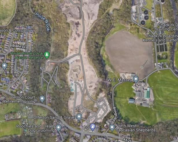 The proposed site for a 180-home estate in Offerton, Stockport. Credit: Google