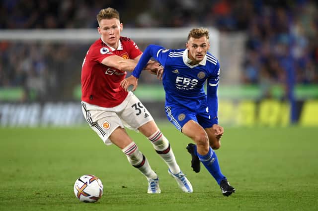 It was a battling display from McTominay at the King Power. Credit: Getty.