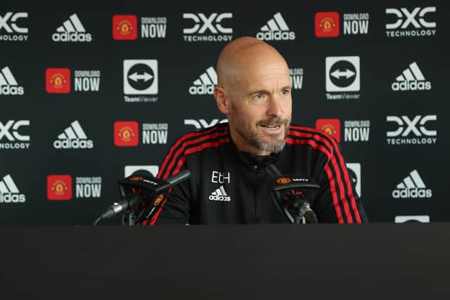 There have been signs of optimism from Ten Hag. Credit: Getty.