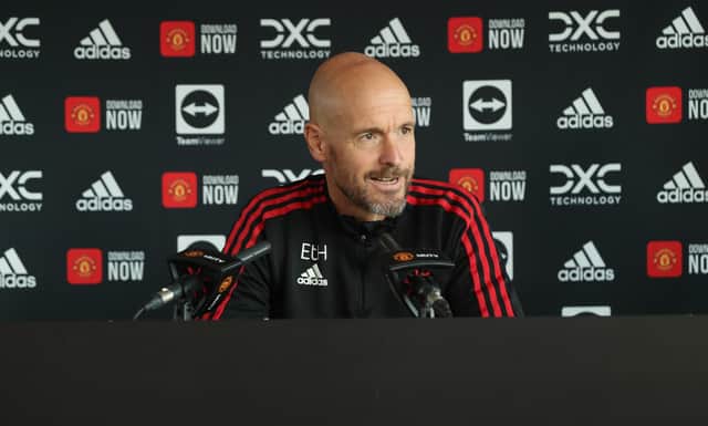 There have been signs of optimism from Ten Hag. Credit: Getty.