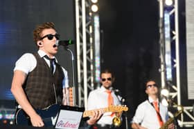 Danny Jones from McFly performs at the Go Local concert in London's Queen Elizabeth Olympic Park 