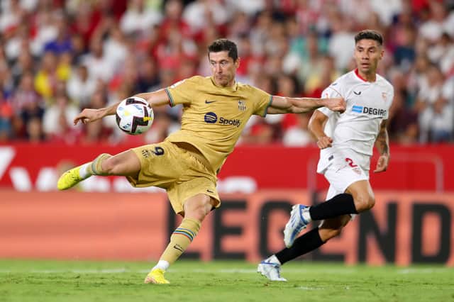 Robert Lewandowski was on target as Barcelona beat Sevilla at the weekend. Credit: Getty.