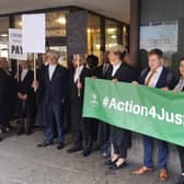 Criminal barristers on strike outside Crown Square in Manchester. Photo: David Eggboro