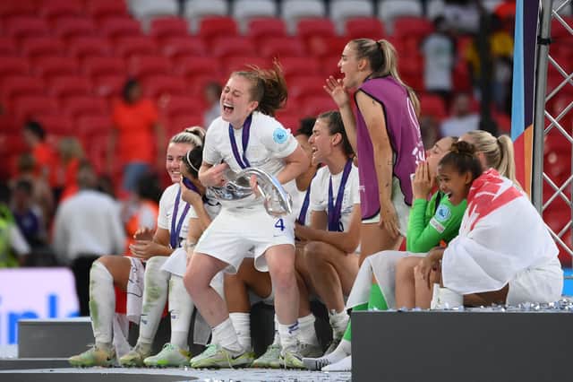 Walsh was part of the Lionesses team that won this summer’s European Championships. Credit: Getty. 