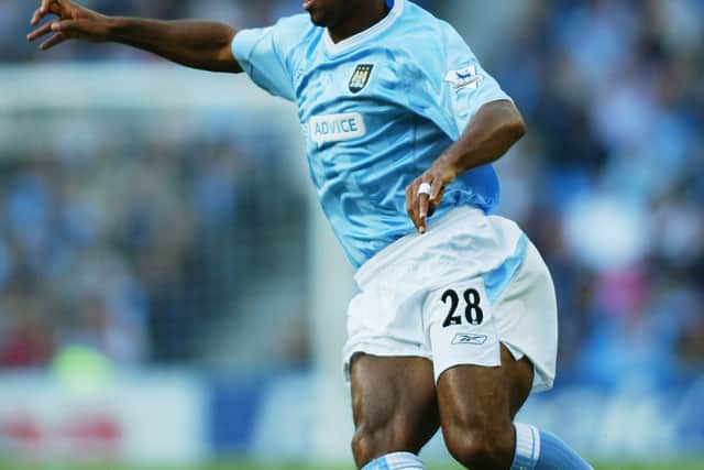 Trevor Sinclair at Man City in 2003 Credit: Getty