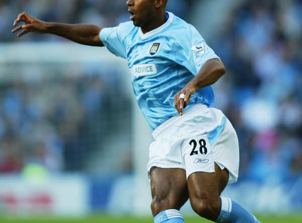 Trevor Sinclair at Man City in 2003 Credit: Getty