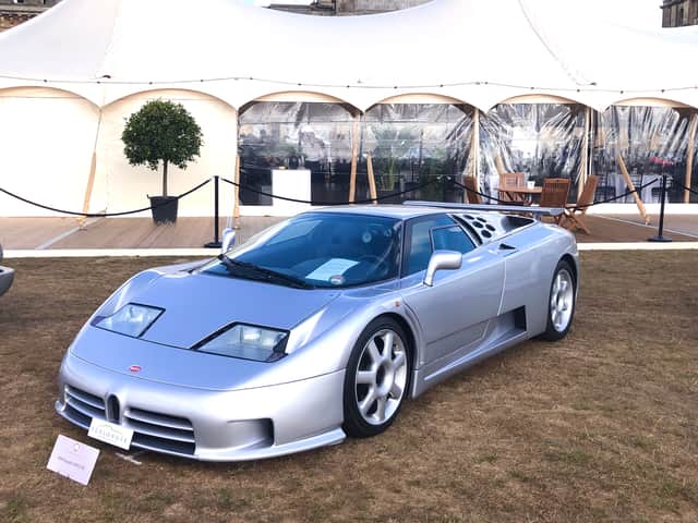 The first official production Bugatti EB110 Super Sport was part of a Platinum Collection display