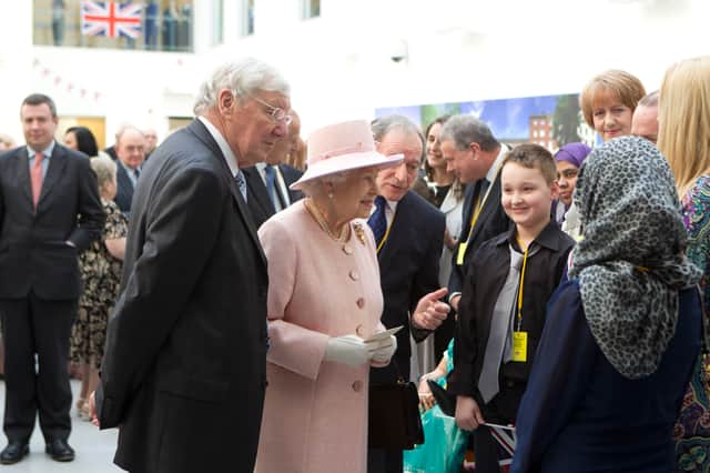 Queen Elizabeth II during the official opening of the Central Manchester City Hospitals on March 23, 2012 in Greater Manchester. Credit: Heathcliff O'Malley - WPA Pool/Getty Images