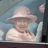 Queen Elizabeth II arrives at Manchester Town Hall on March 23, 2012 in Greater Manchester.  Credit: Heathcliff O'Malley - WPA Pool/Getty Images