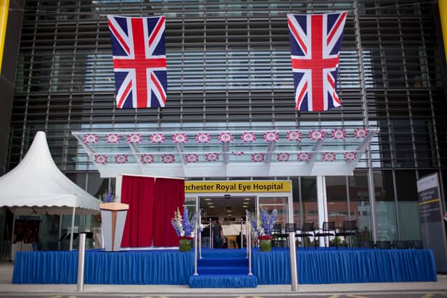 An outside view of the Manchester Royal Eye Hospital prior to its official opening  on March 23, 2012 in Greater Manchester. Credit: Heathcliff O'Malley - WPA Pool/Getty Images