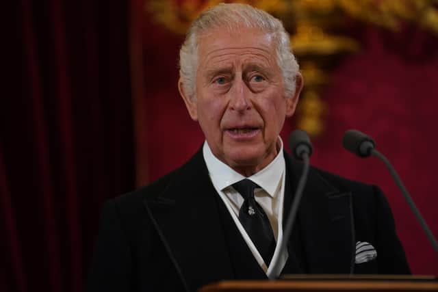 King Charles III during the Accession Council at St James's Palace, London, where King Charles III is formally proclaimed monarch. Charles automatically became King on the death of his mother, but the Accession Council, attended by Privy Councillors, confirms his role. Picture date: Saturday September 10, 2022.