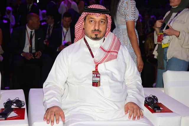 Almisehal pictured at the 2022 World Cup draw in Qatar. Credit:Getty.