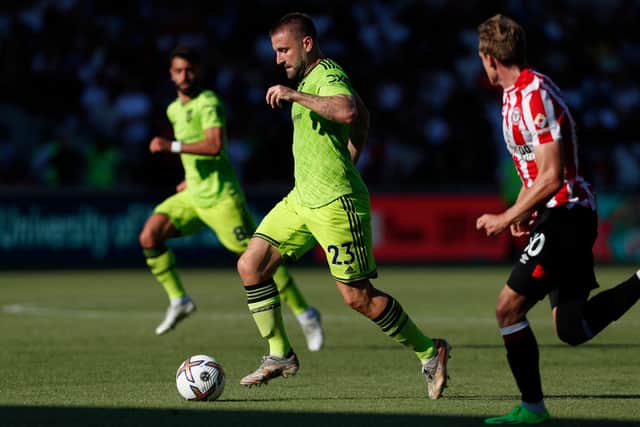Luke Shaw hasn't played since the 4-0 loss to Brentford. Credit: Getty.