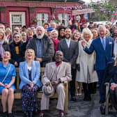 King Charles and Queen Consort Camilla on the set of EastEnders. 