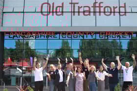 Bianca Robinson, CEO at CEO Sleepout, at Lancashire County Cricket Club with participants of the upcoming CEO Sleepout event in Manchester. Credit: CEO Sleepout