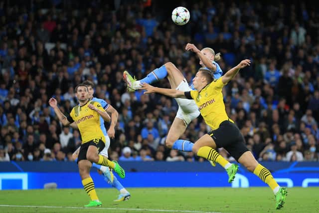Haaland somehow managed to score from this position. Credit: Getty.